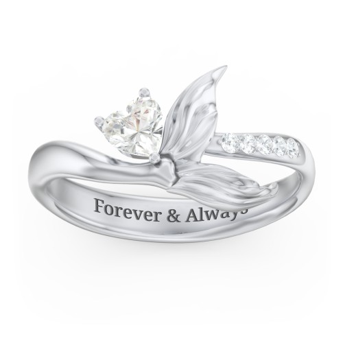 Mystical Mermaid Ring – Sterling Silver with Cubic Zirconia and White Premium Zirconia