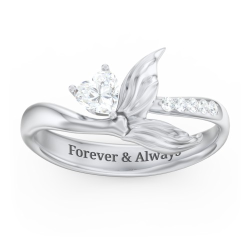 Mystical Mermaid Ring – Sterling Silver with Diamond