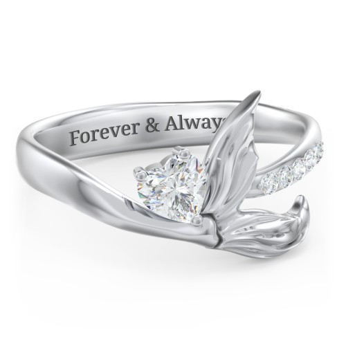 Mystical Mermaid Ring – Sterling Silver with Diamond