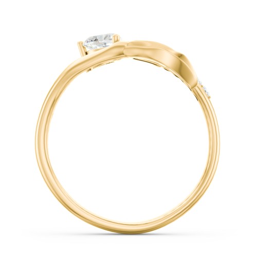 Mystical Mermaid Ring – 10K Yellow Gold with Cubic Zirconia and White Premium Zirconia