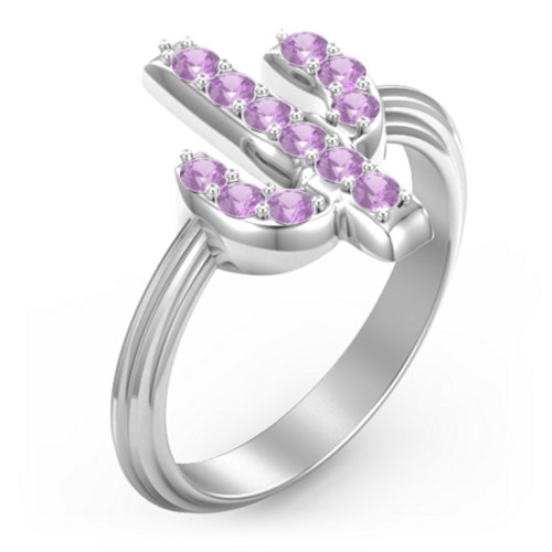 Chic In Cactus Ring – Sterling Silver with Amethyst