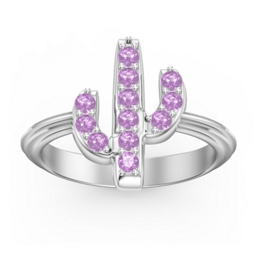 Chic In Cactus Ring – Sterling Silver with Amethyst