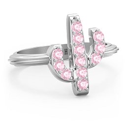 Chic In Cactus Ring in 925 Sterling Silver with Pink Tourmaline