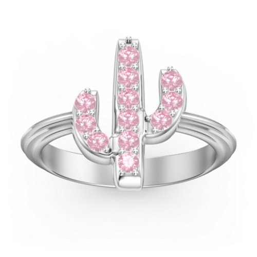 Chic In Cactus Ring – Sterling Silver with Pink Tourmaline