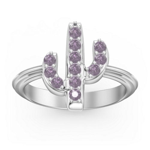 Chic In Cactus Ring – Sterling Silver with Alexandrite