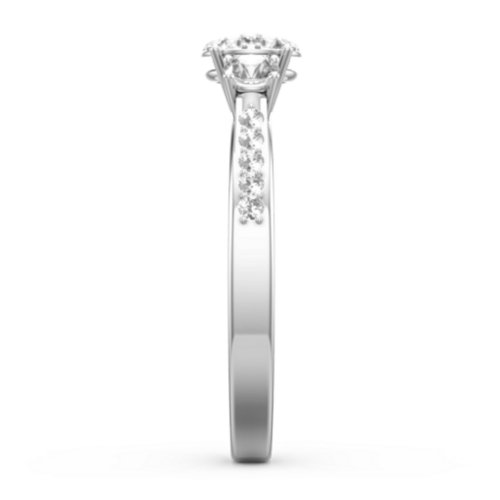 Trinity Cluster Ring with Birthstones and Accents – Sterling Silver with White Premium Zirconia and Cubic Zirconia