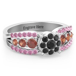 Andromeda Round Cluster Ring in 925 Sterling Silver