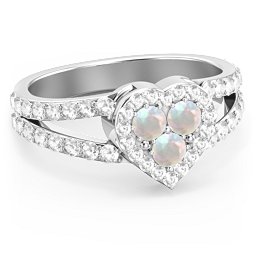 Written in the Stars Heart Cluster Ring