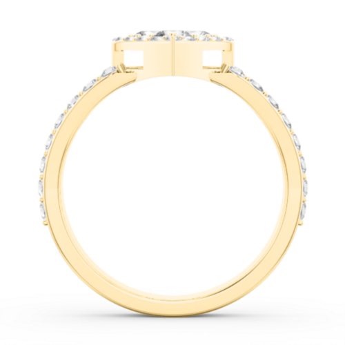 Written in the Stars Heart Cluster Ring – 18K Gold Plated Silver with Cubic Zirconia and White Premium Zirconia