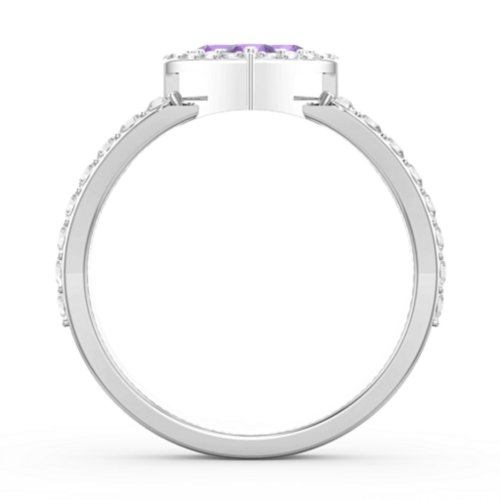 Written in the Stars Heart Cluster Ring – Sterling Silver with Amethyst and White Premium Zirconia