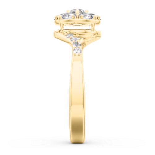 Ariel Round Cluster Ring – 10K Yellow Gold with Cubic Zirconia and White Premium Zirconia