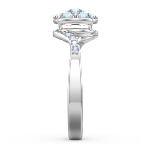Ariel Round Cluster Ring – Sterling Silver with Blue Topaz and Fancy Blue Premium Zirconia