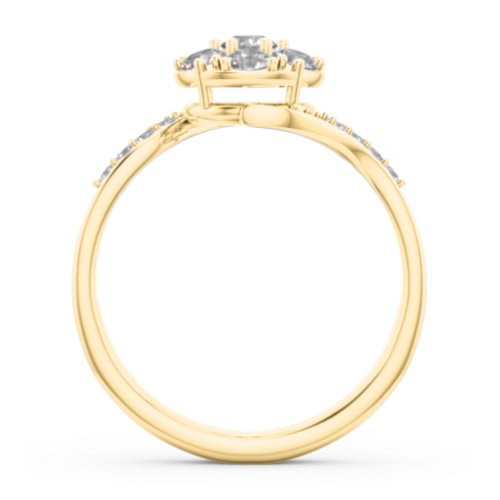 Ariel Round Cluster Ring – 10K Yellow Gold with Cubic Zirconia and White Premium Zirconia