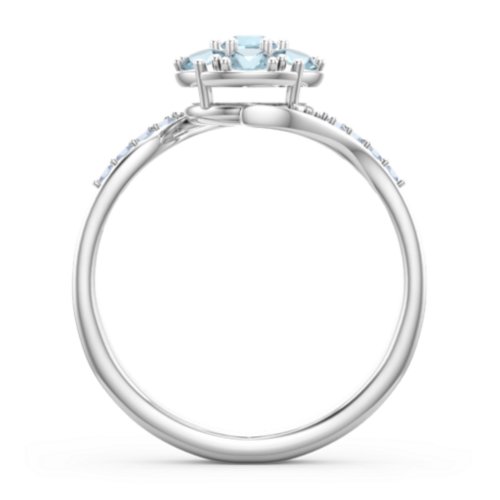 Ariel Round Cluster Ring – Sterling Silver with Blue Topaz and Fancy Blue Premium Zirconia