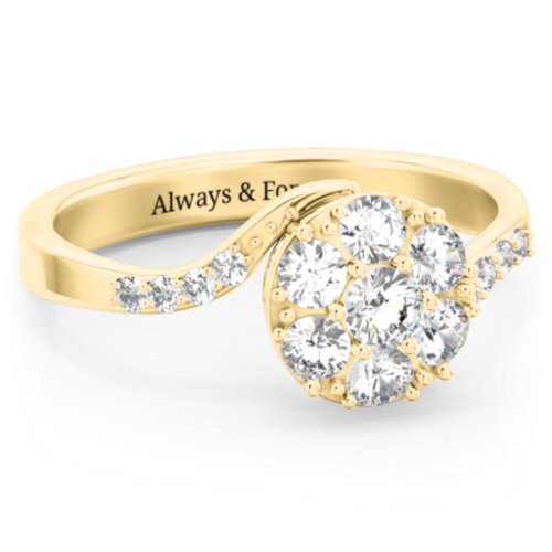 Ariel Round Cluster Ring – 10K Yellow Gold with Cubic Zirconia and White Premium Zirconia