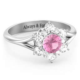 Aurora Round Cluster Ring with Birthstones