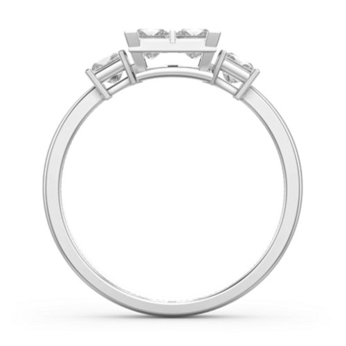Diana Princess Cut Cluster Ring with Birthstones – Sterling Silver with Cubic Zirconia