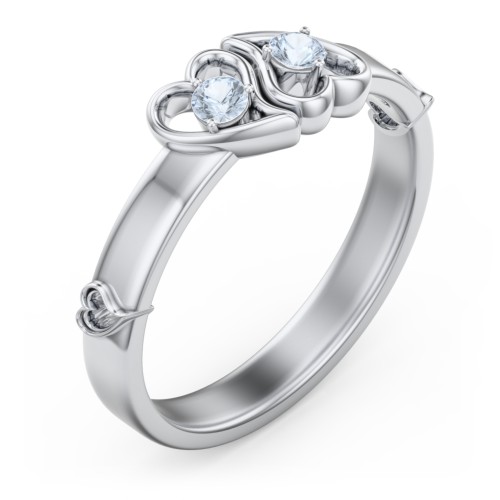 Shape of My Heart Ring – Sterling Silver with Aquamarine