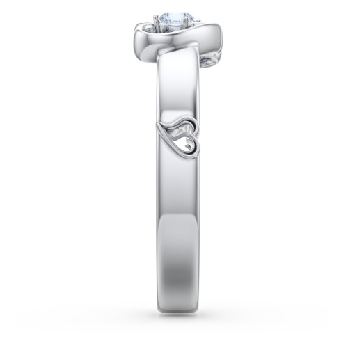 Shape of My Heart Ring – Sterling Silver with Aquamarine