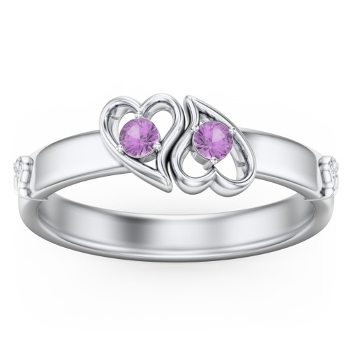 Shape of My Heart Ring – Sterling Silver with Amethyst