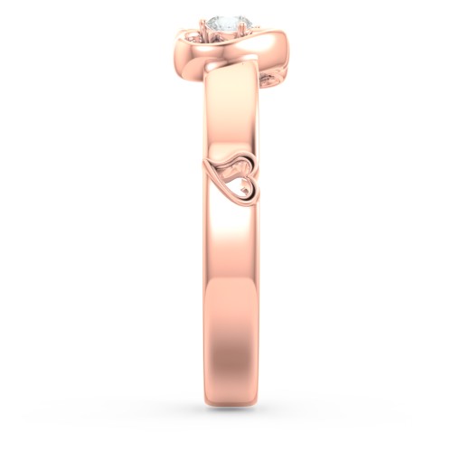 Shape of My Heart Ring – 10K Rose Gold with Cubic Zirconia