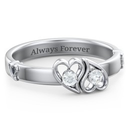 Shape of My Heart Ring in 925 Sterling Silver with Diamond