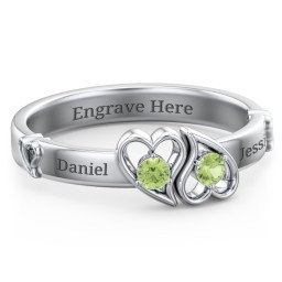 Shape of My Heart Ring in 925 Sterling Silver with Peridot