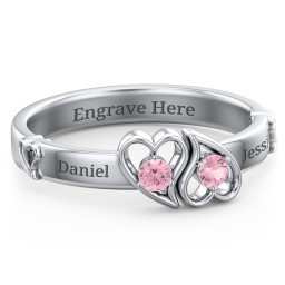 Shape of My Heart Ring in 925 Sterling Silver with Pink Tourmaline