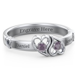 Shape of My Heart Ring in 925 Sterling Silver with Alexandrite