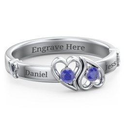 Shape of My Heart Ring in 925 Sterling Silver with Blue Sapphire