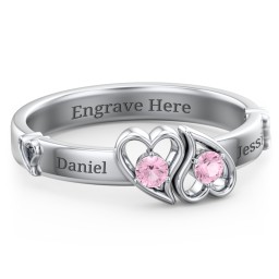 Shape of My Heart Ring in 925 Sterling Silver with Pink Tourmaline