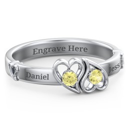 Shape of My Heart Ring in 925 Sterling Silver with Citrine
