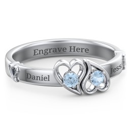 Shape of My Heart Ring in 925 Sterling Silver with Blue Topaz