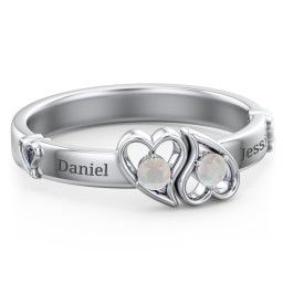 Shape of My Heart Ring in 925 Sterling Silver with Opal