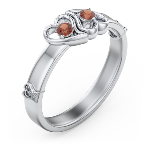Shape of My Heart Ring – Sterling Silver with Garnet