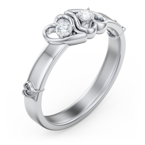 Shape of My Heart Ring – Sterling Silver with Diamond