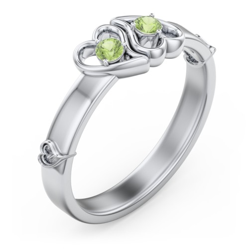 Shape of My Heart Ring – Sterling Silver with Peridot