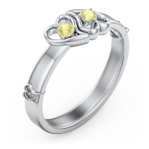 Shape of My Heart Ring – Sterling Silver with Citrine