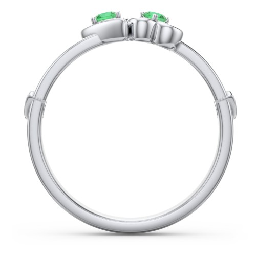 Shape of My Heart Ring – Sterling Silver with Emerald