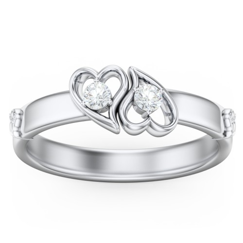 Shape of My Heart Ring – Sterling Silver with Diamond