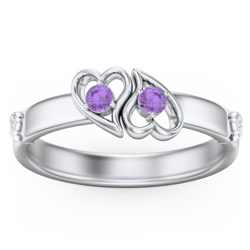 Shape of My Heart Ring – Sterling Silver with Amethyst