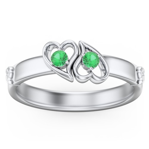 Shape of My Heart Ring – Sterling Silver with Emerald