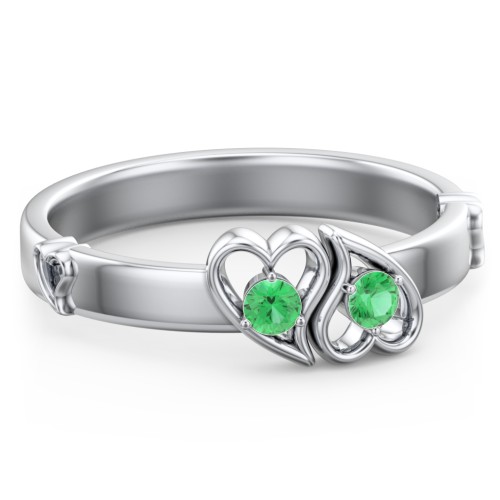 Shape of My Heart Ring – Sterling Silver with Emerald
