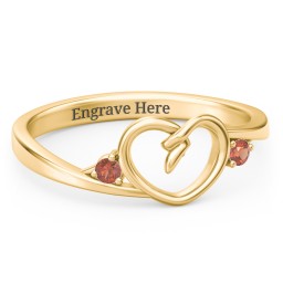 Hearts Entwined Pinky Promise Ring in 18K Gold Plated Silver