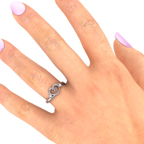 Hearts Entwined Pinky Promise Ring – 18K Gold Plated Silver with Citrine
