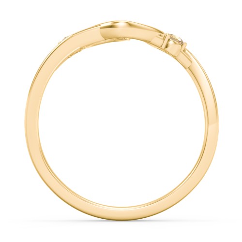 Hearts Entwined Pinky Promise Ring – 18K Gold Plated Silver with Citrine