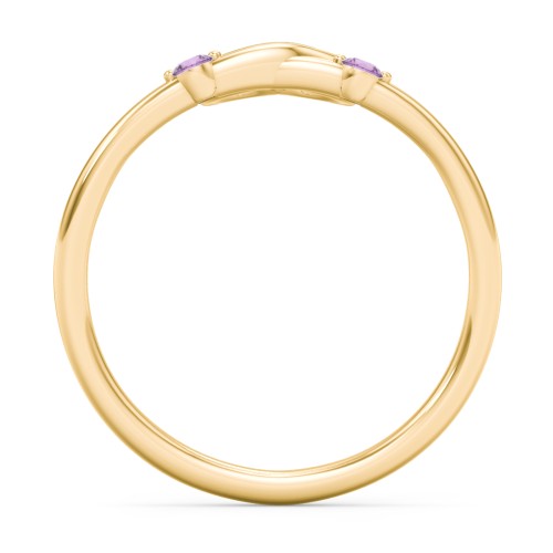 Two in Love Ring – 18K Gold Plated Silver with Amethyst