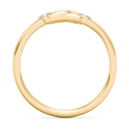 Two in Love Ring – 18K Gold Plated Silver with Blue Topaz