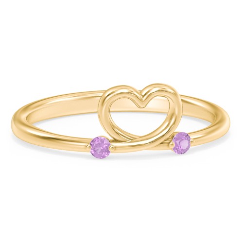 Two in Love Ring – 18K Gold Plated Silver with Amethyst