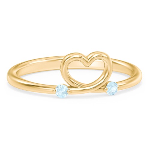Two in Love Ring – 18K Gold Plated Silver with Blue Topaz